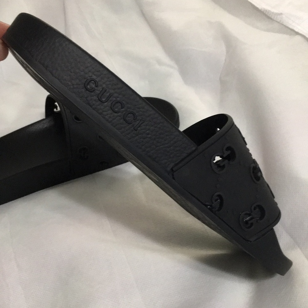 Comfortable black slippers.